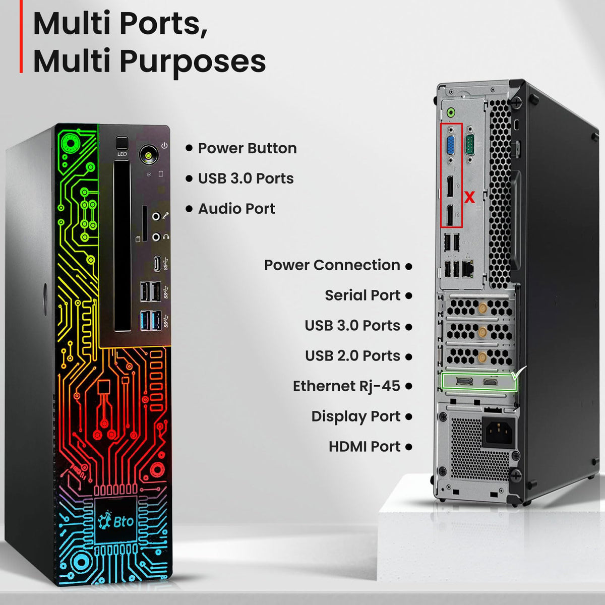 RGB Gaming Desktop PC Intel i5 16GB Ram 512GB SSD GeForce GT 1030 Windows 11 Pro D9748