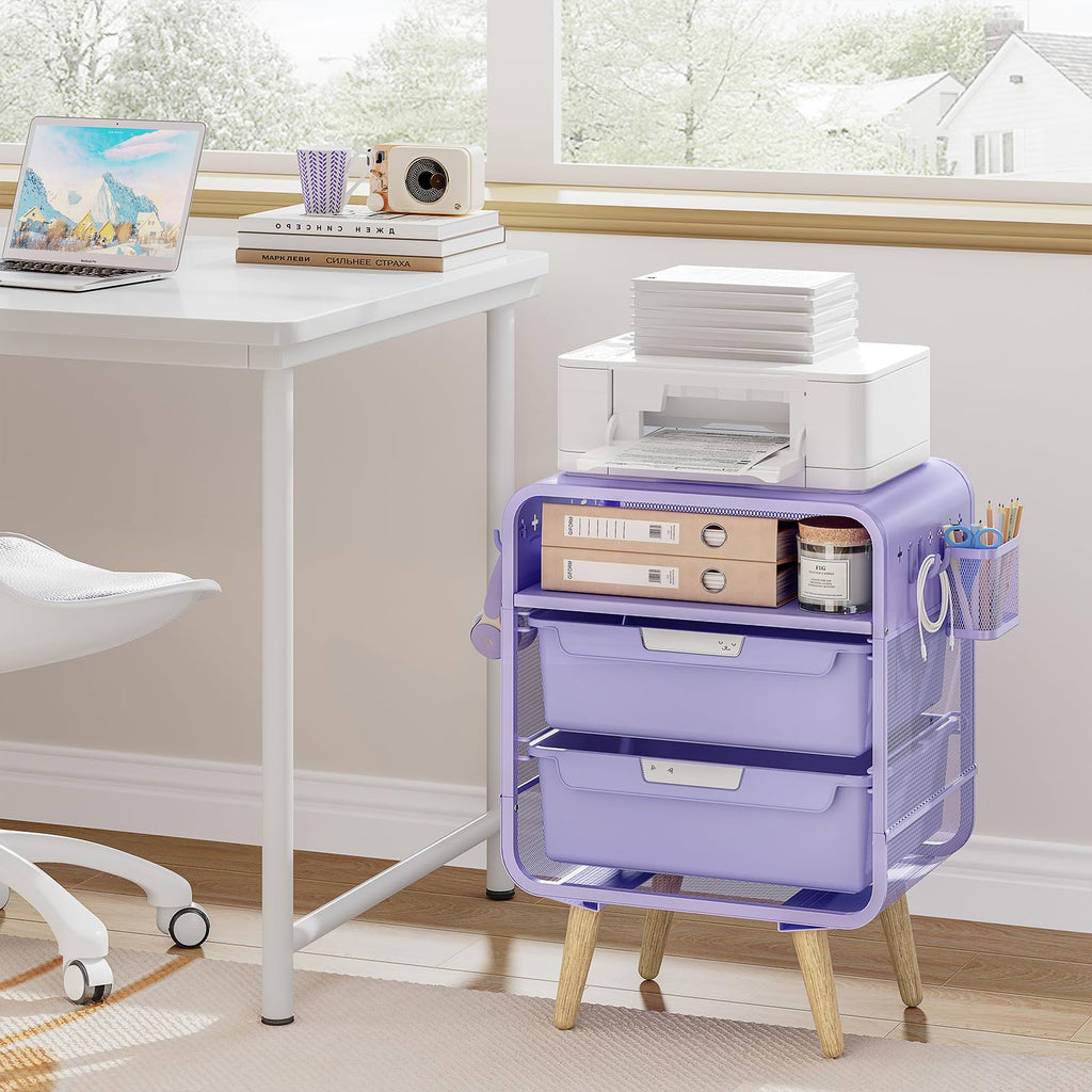 Kids Nightstand, Girls Bedside Table, Night Side Table, Purple H8208