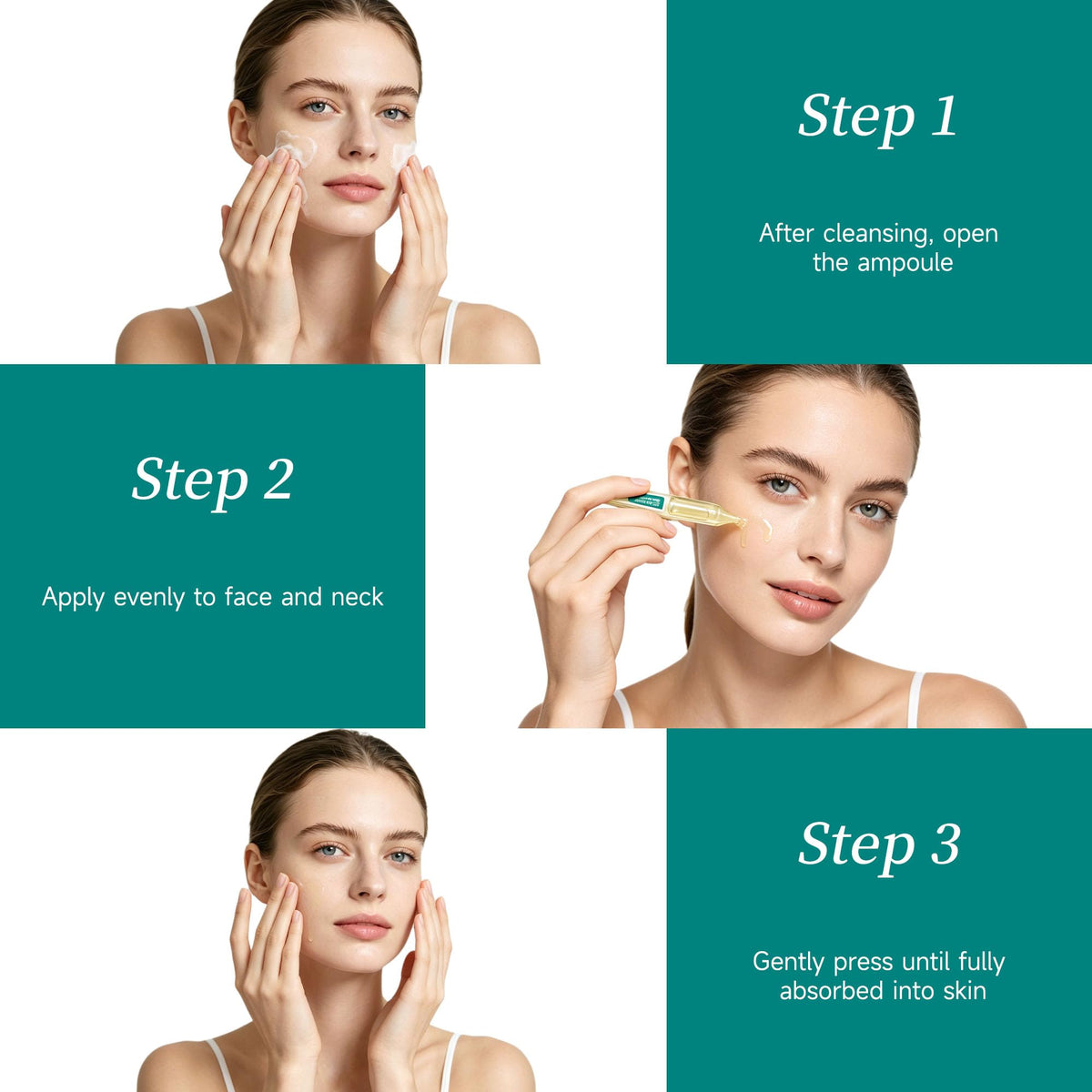 Anti-Aging Face Oil Serum Ampoules with Squalane, Camellia, Jojoba & Meadowfoam Seed Oil, 1ml x 30 G2354