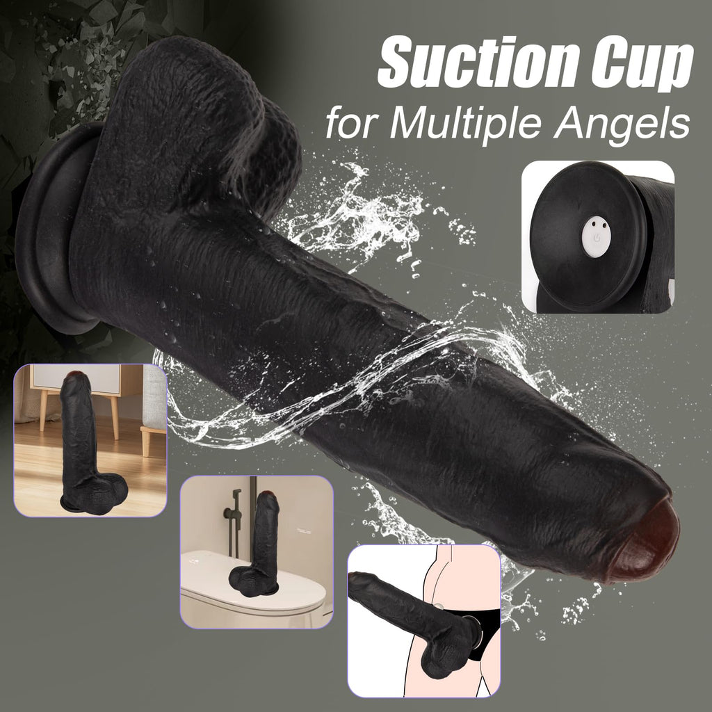 Black Realistic Dildo Vibrator F432