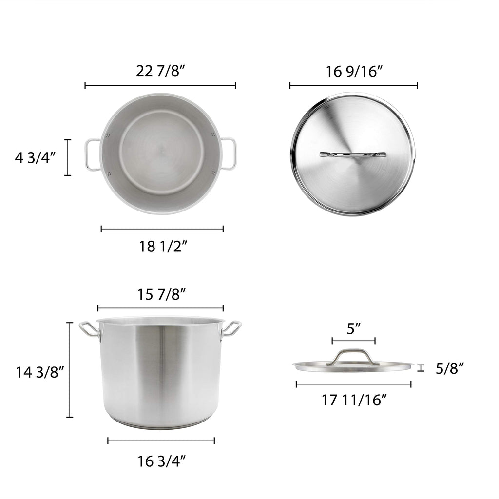 60 Qt Stainless Steel Stock Pot with Lid Y43854