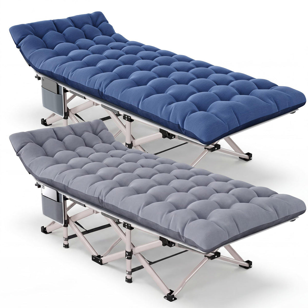 Heavy Duty 2 Pack Folding Camping Cot with Carry Bag A113889