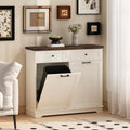 20 Gallon Double Tilt Out Trash Can Cabinet Antique White X575741