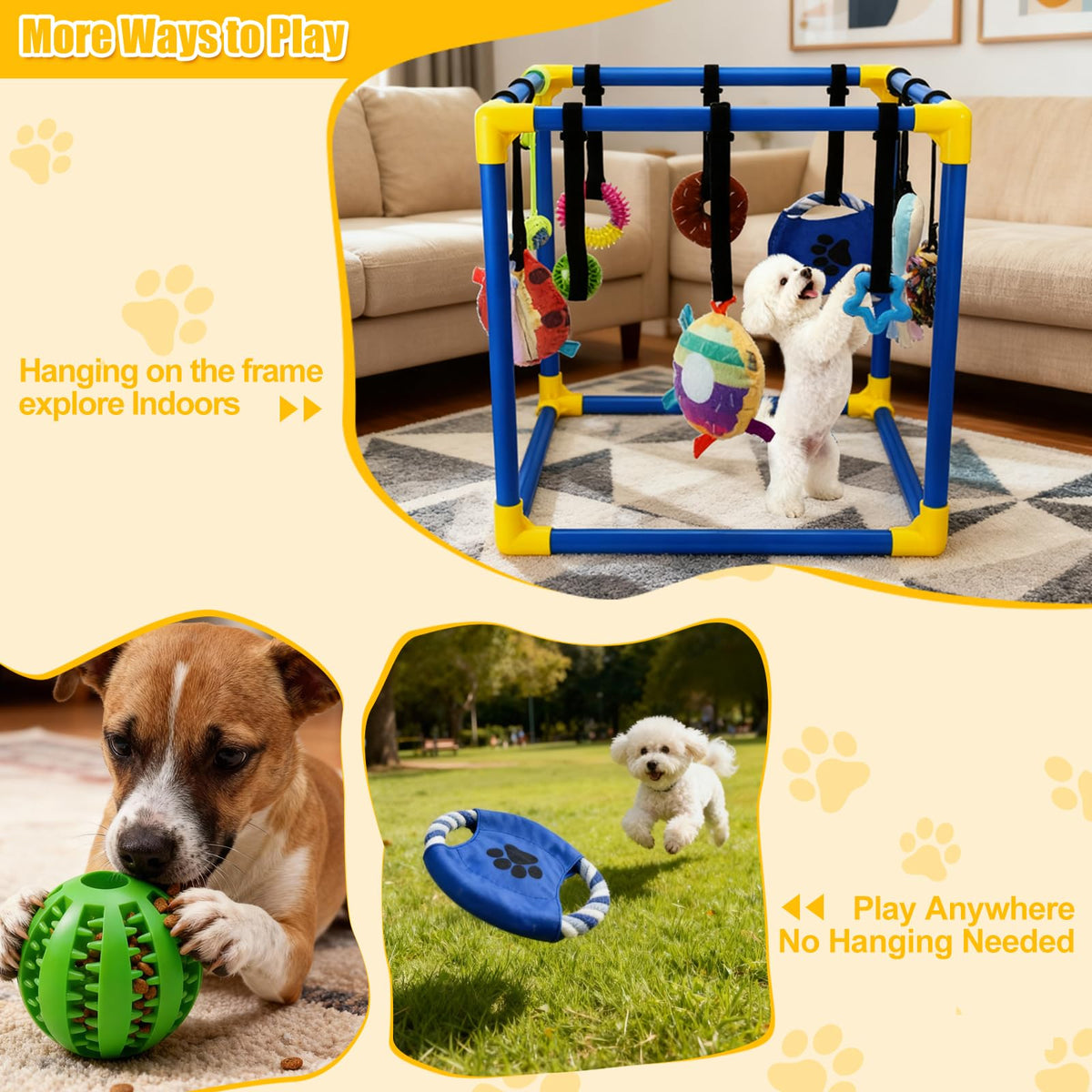 12 Toys Puppy Play Gym with Squeaky Toys M465387