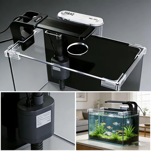 2.5 Gallon Betta Fish Tank with Filter Light and Lid P6874