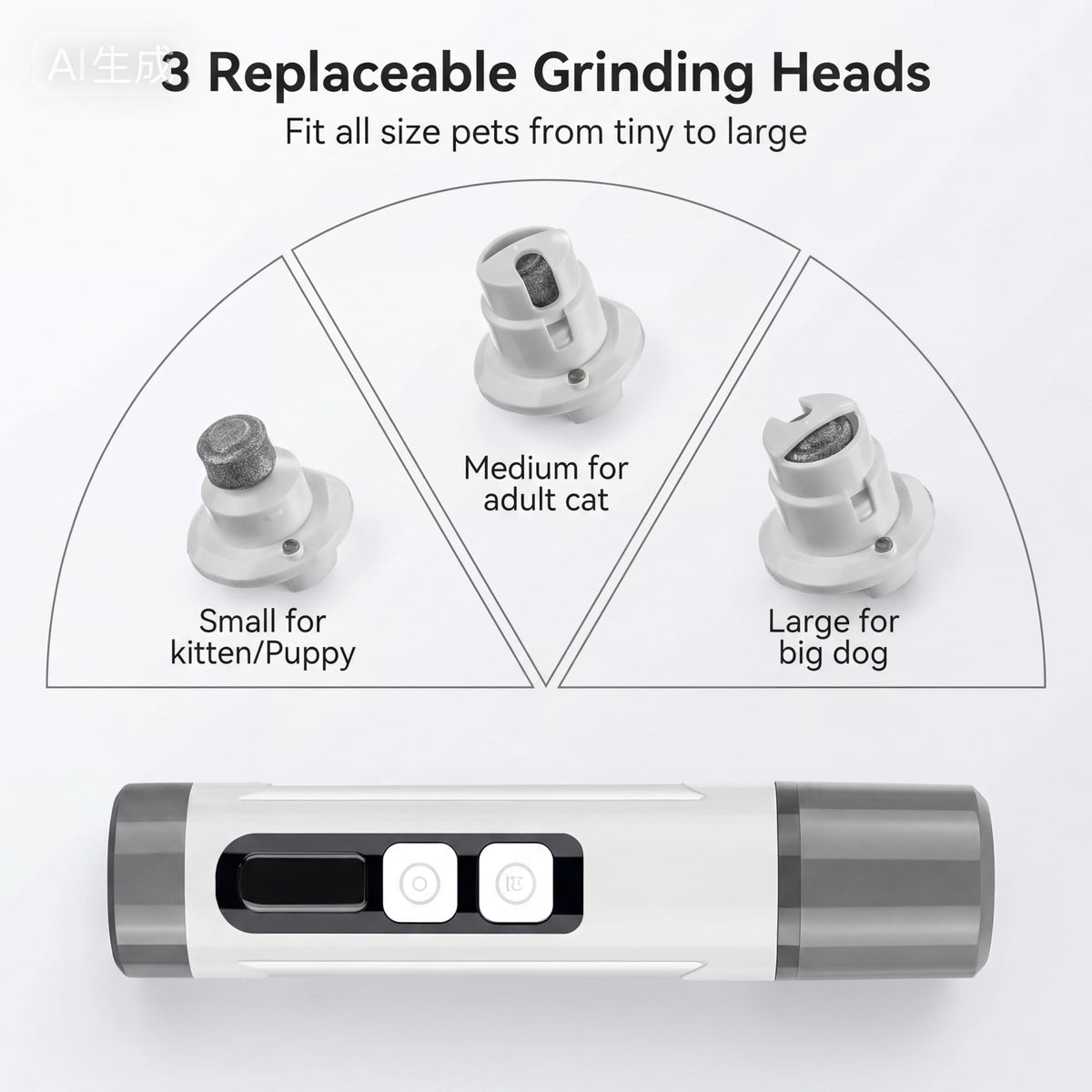 3-Speed Dog & Cat Nail Grinder with LED Light X652