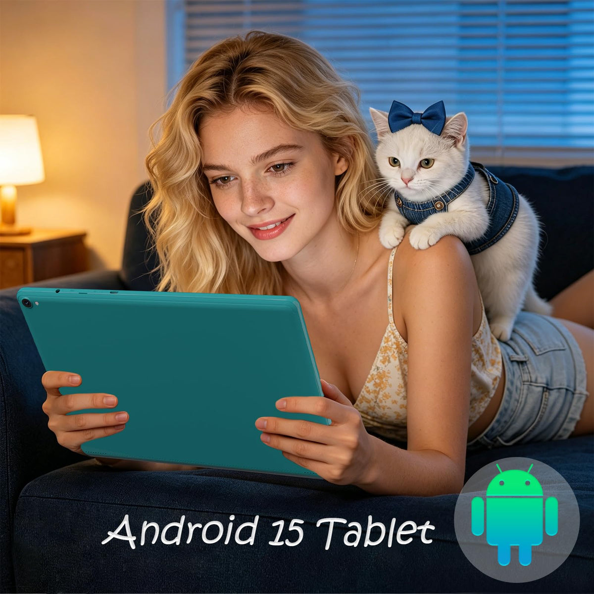 Android 15 Tablet 10 inch, 8GB RAM 32GB ROM, 2 in 1 Tablet with Keyboard Case, 1280x800 HD IPS Screen, Navy S563822