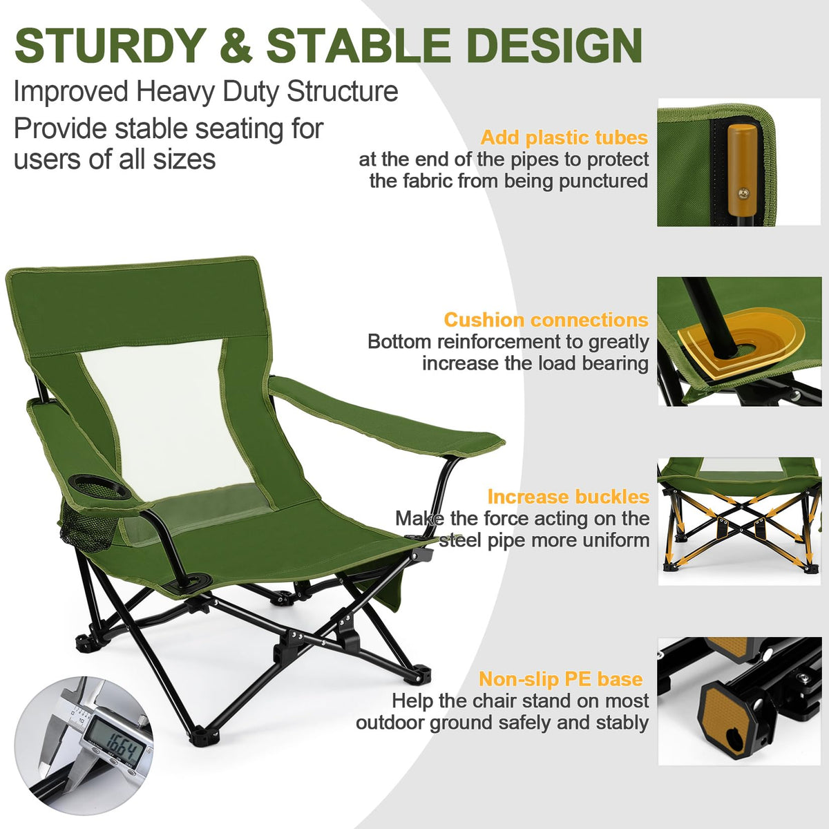 Green Folding Camping Chair 2 Pack H5004