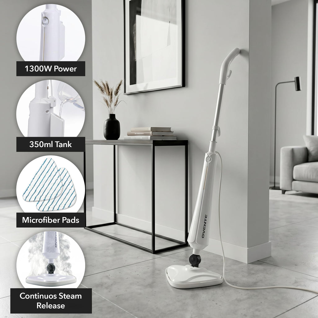 White Electric Steam Mop Cleaner W4562