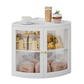 White Double Layer Large Bread Box with Acrylic Doors U244517