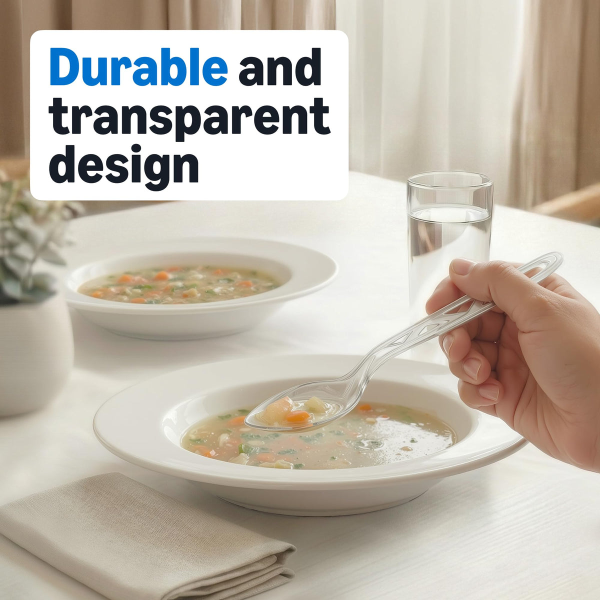 Clear Plastic Spoons 100 Count T20694
