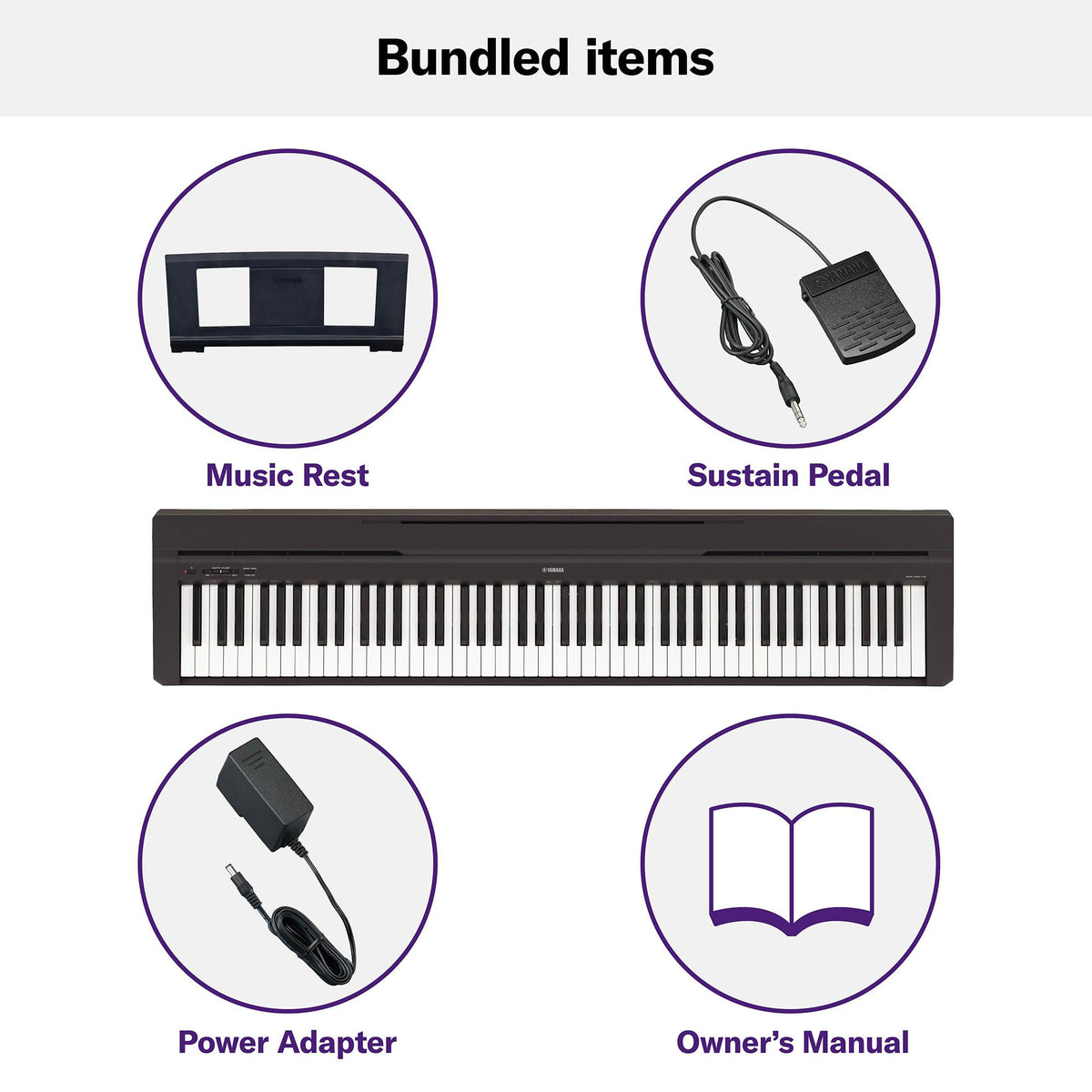 88-Key Weighted Action Digital Piano with Sustain Pedal K383061