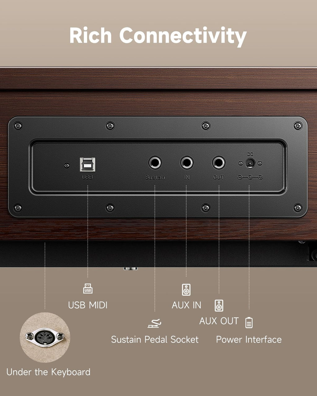 88 Key Weighted Digital Piano with Bluetooth Y320871