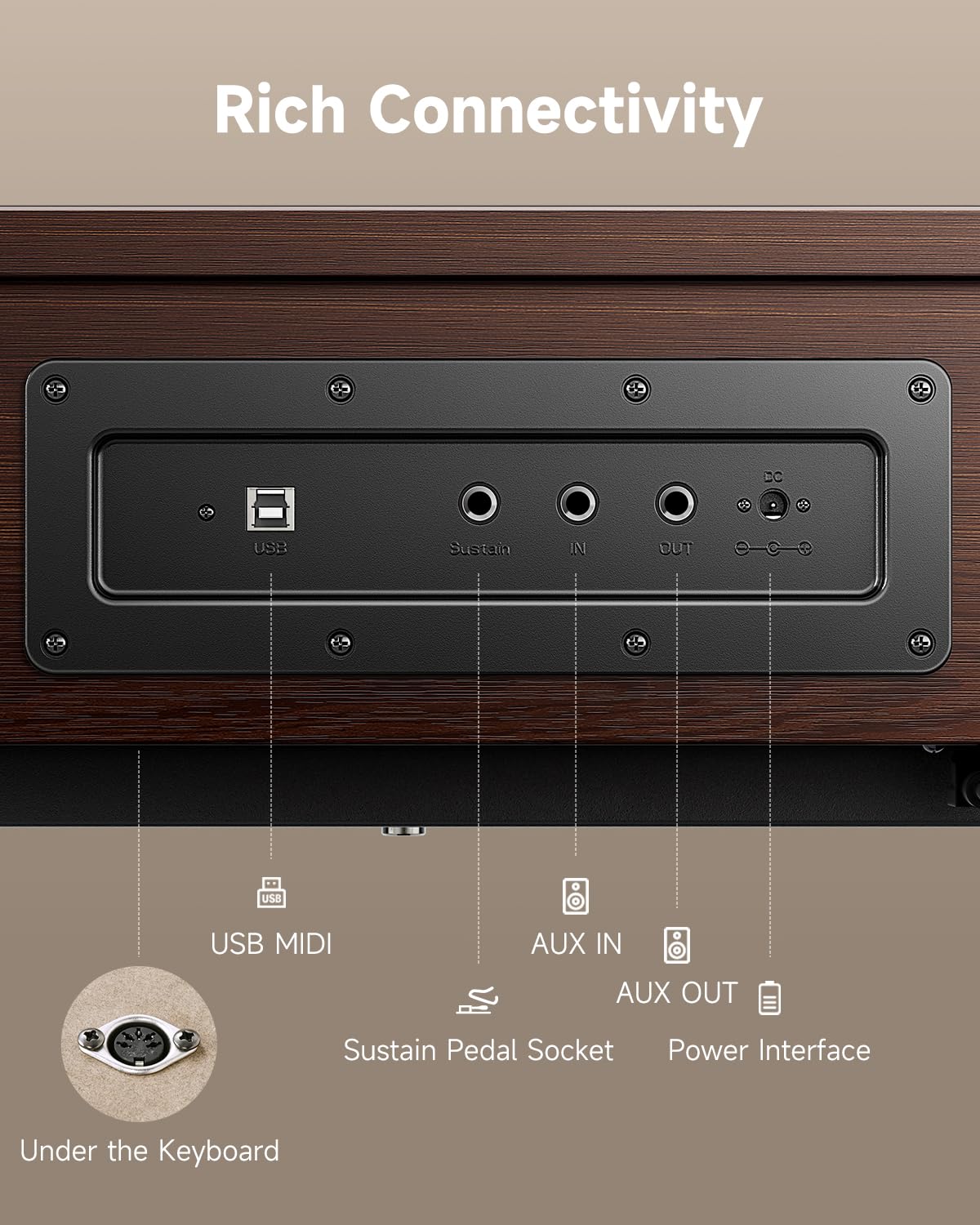 88 Key Weighted Digital Piano with Bluetooth Y320871