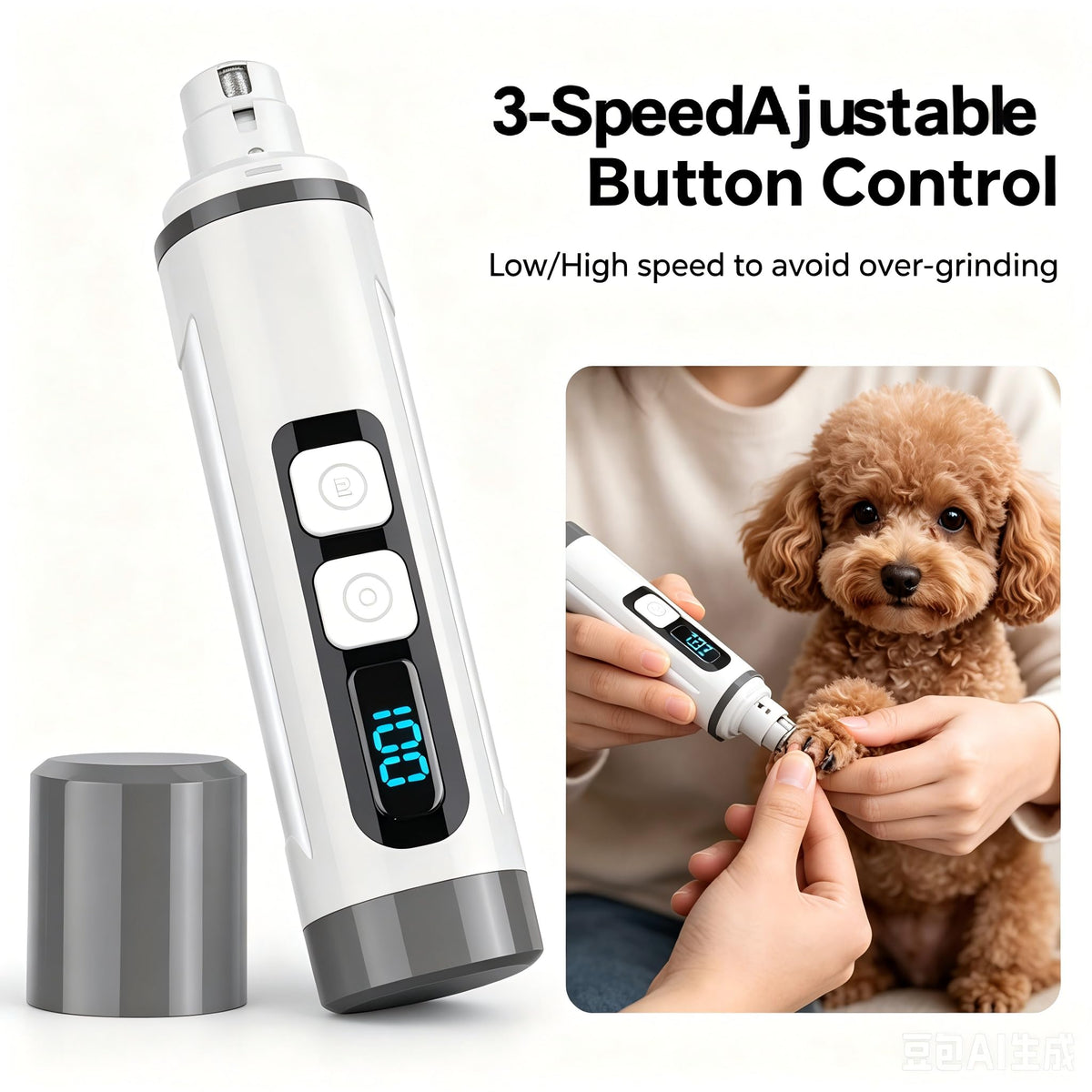 3-Speed Dog & Cat Nail Grinder with LED Light X652