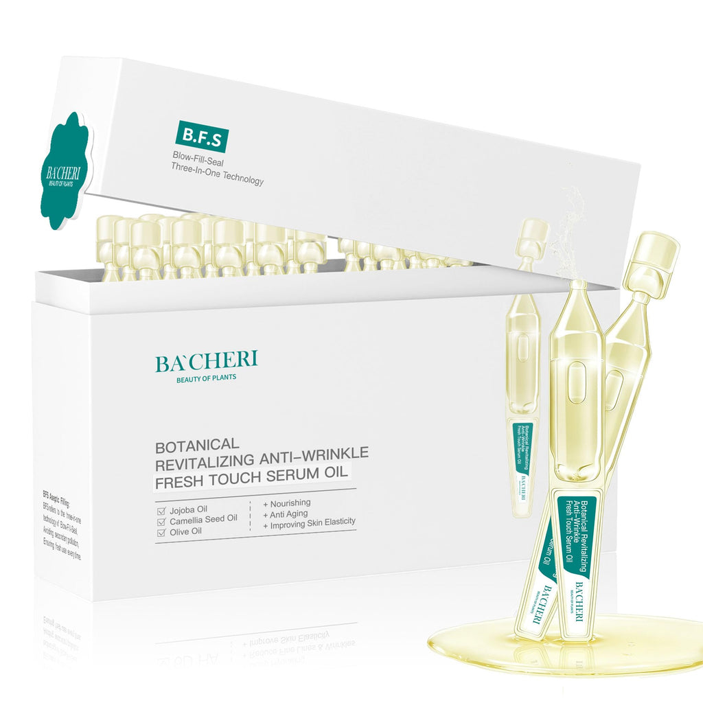 Anti-Aging Face Oil Serum Ampoules with Squalane, Camellia, Jojoba & Meadowfoam Seed Oil, 1ml x 30 G2354