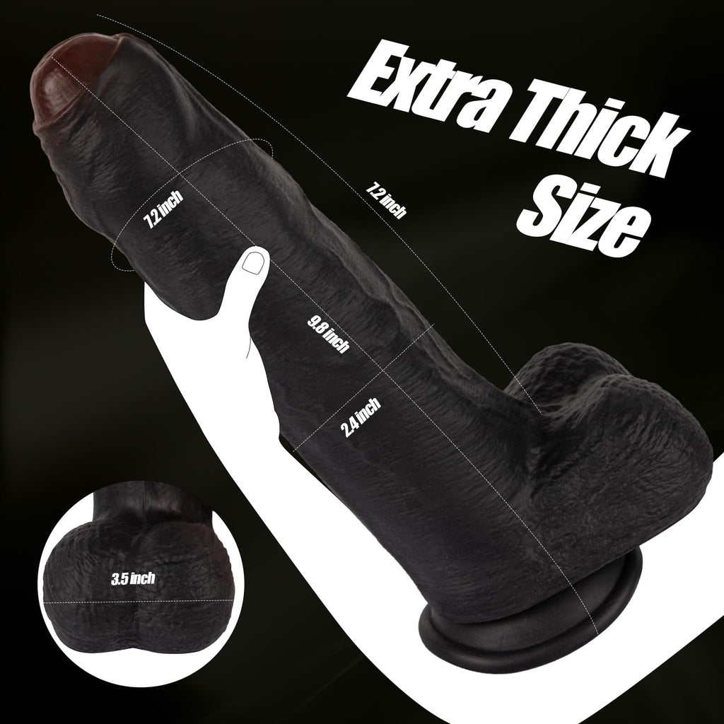 Black Realistic Dildo Vibrator F432