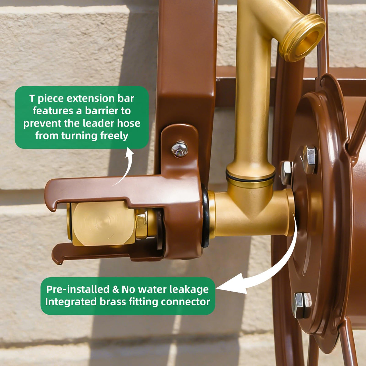 Wall Mount Metal Garden Hose Reel Holds 155ft 5/8" Hose F631211