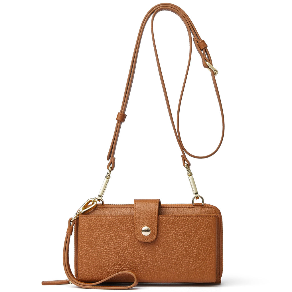 Small Leather Crossbody Wristlet Wallet and Phone Purse R220