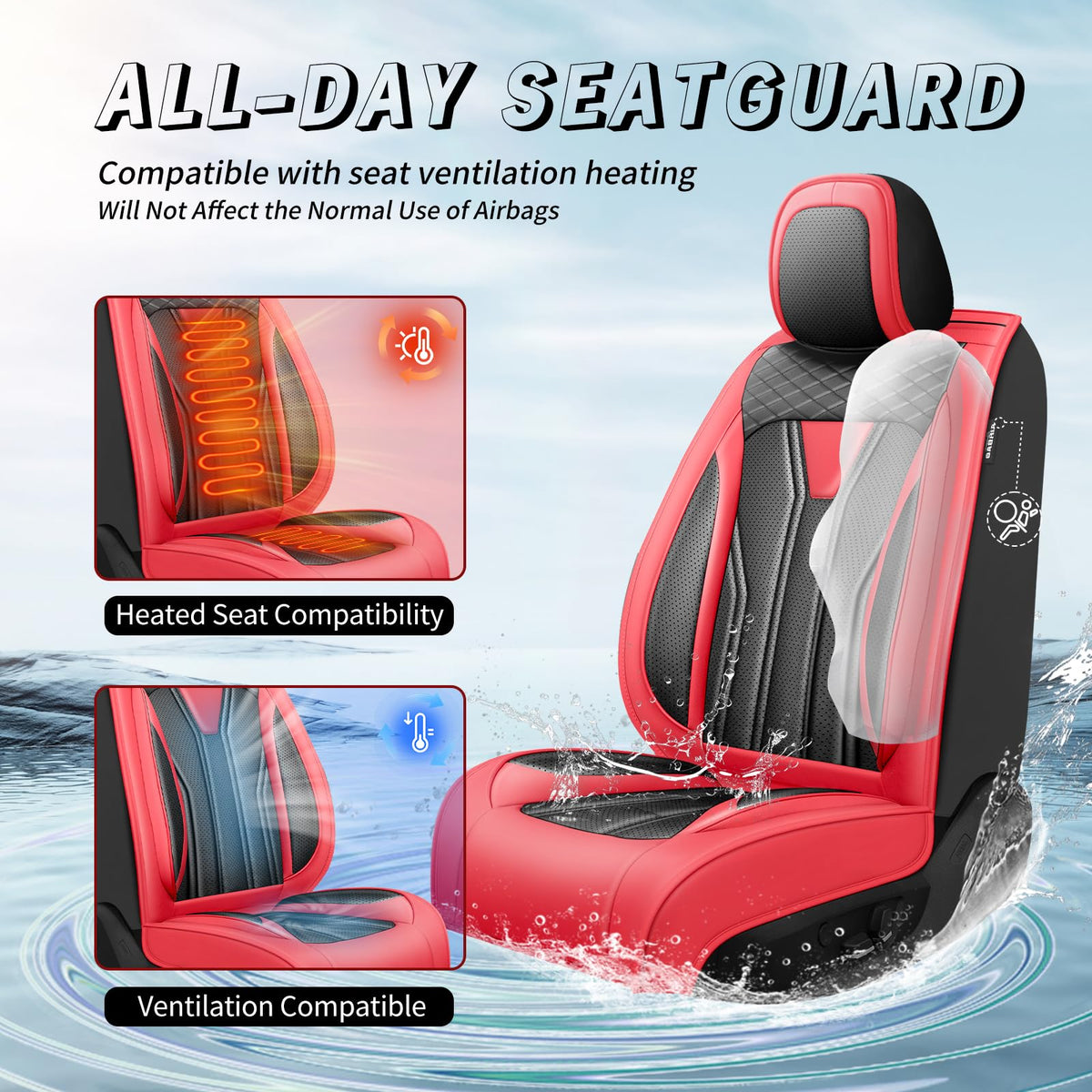Red Black Car Seat Covers D482781