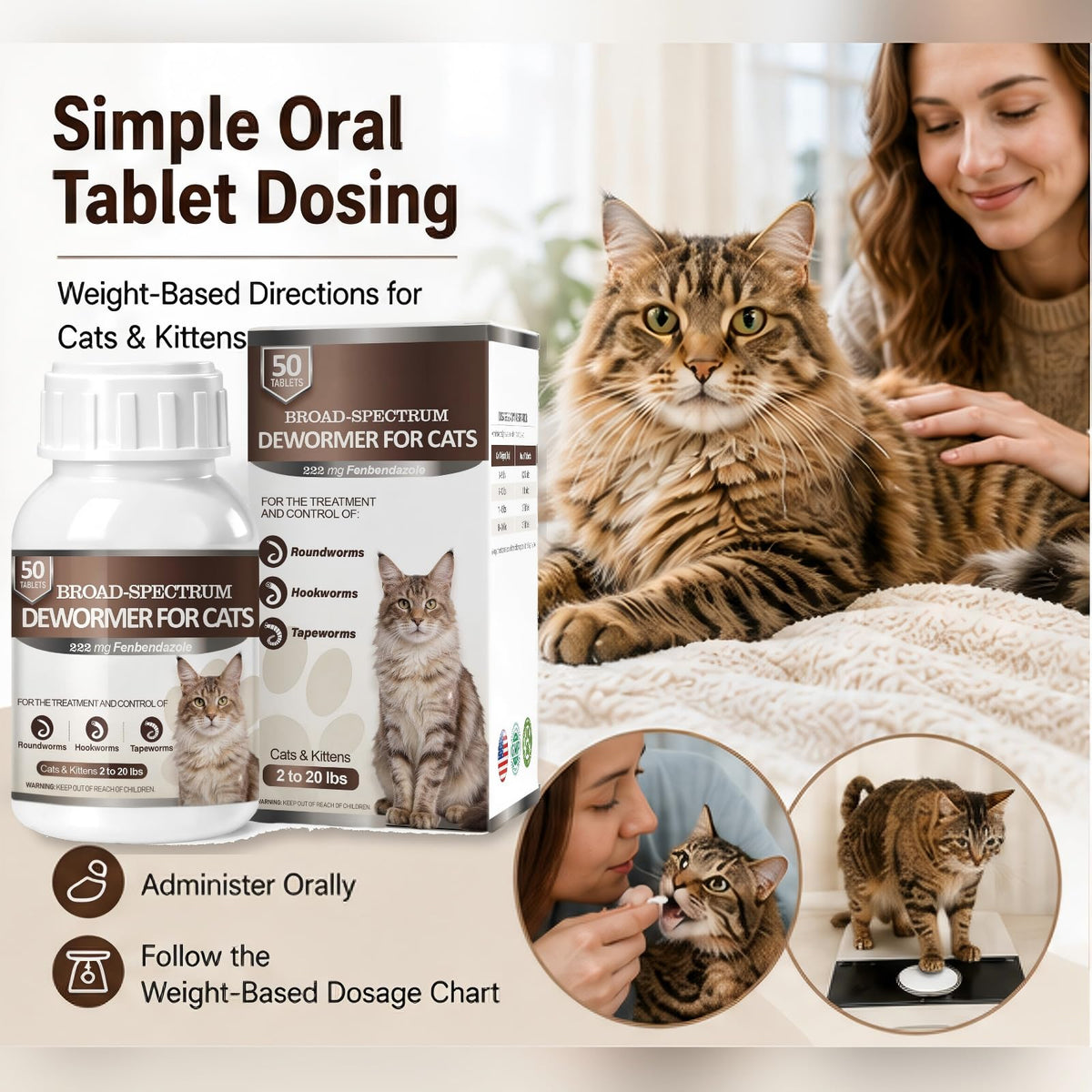 Cat Dewormer 50 Tabs S7202