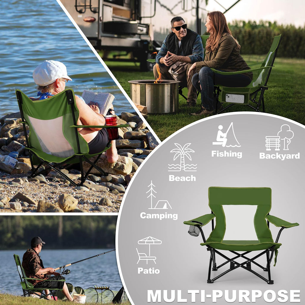 Green Folding Camping Chair 2 Pack H5004