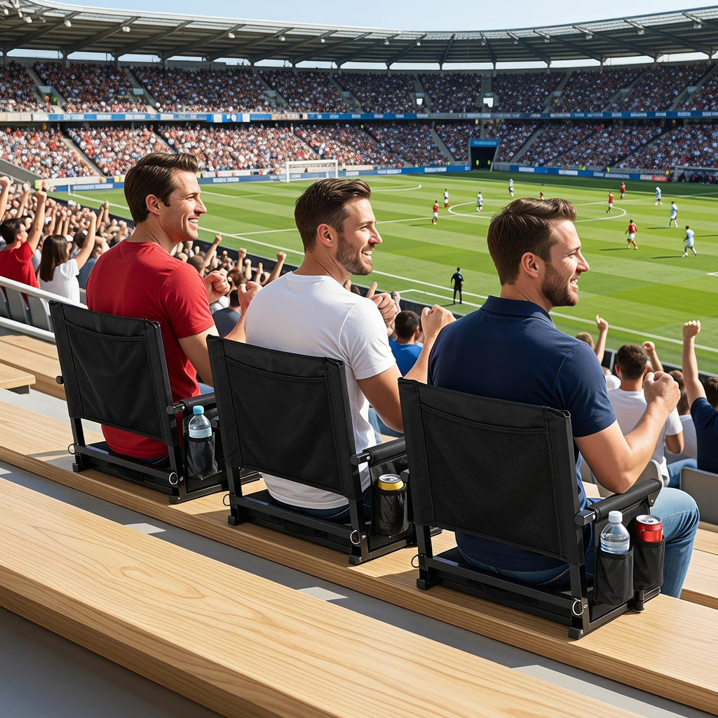 2 Pack Stadium Seats with Back Support & Cup Holders O15393