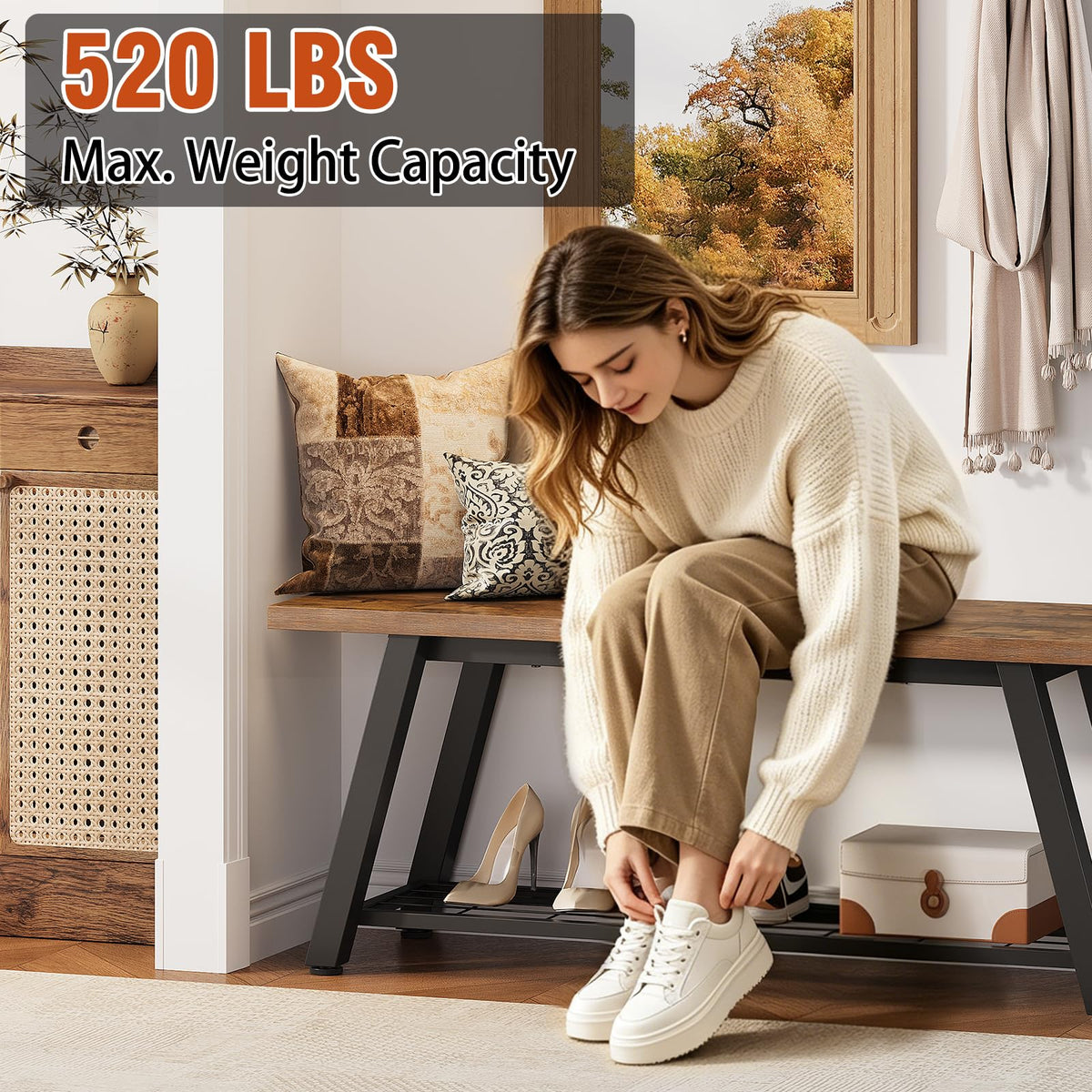Storage Bench and Shoe Rack U320847