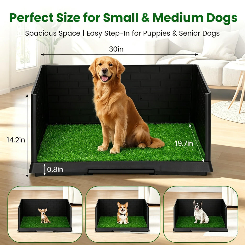 Dog Grass Pad with Tray 30"x19.7" Indoor Dog Potty with Drawer B722