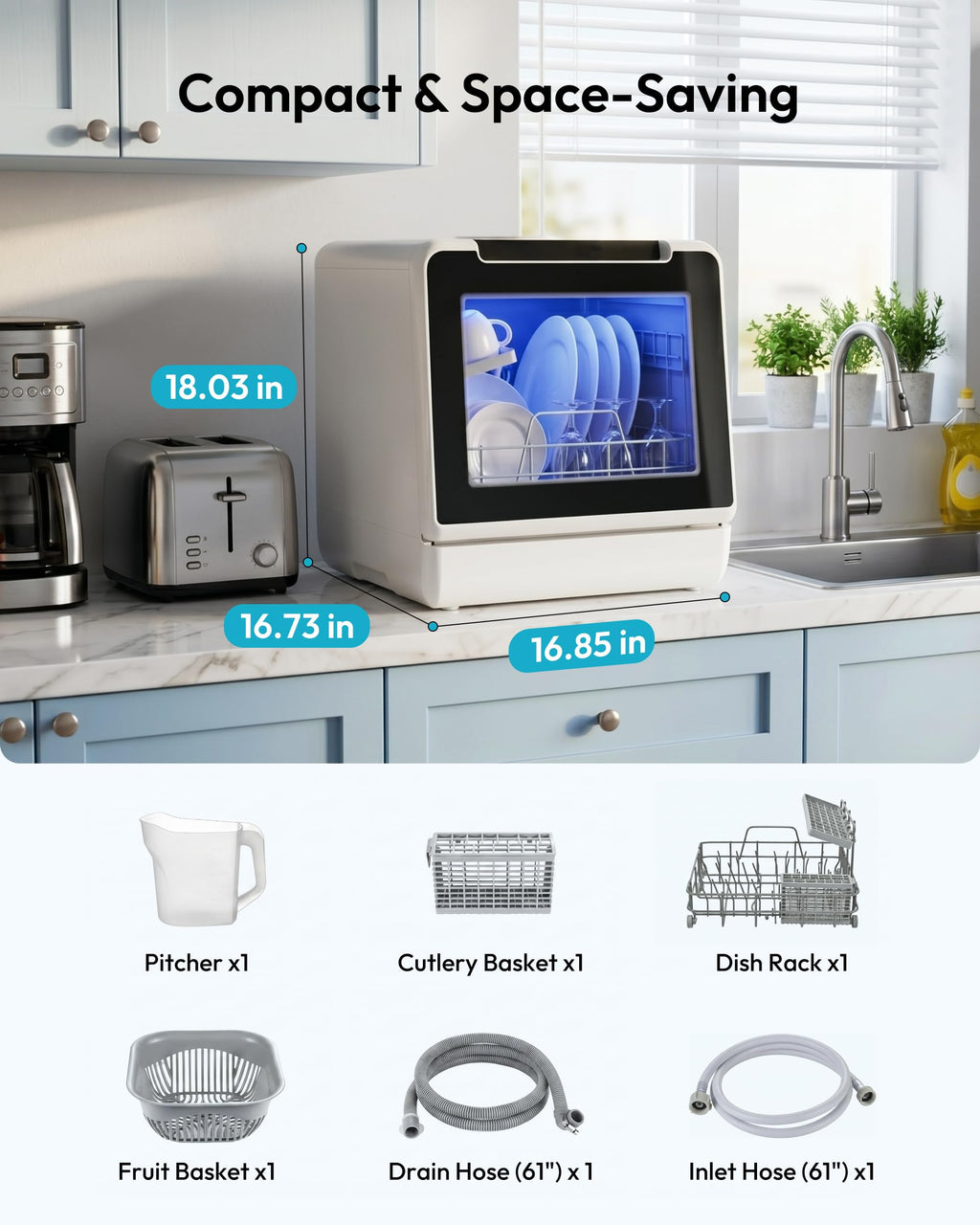 Countertop Dishwasher Portable with 5L Tank V49074