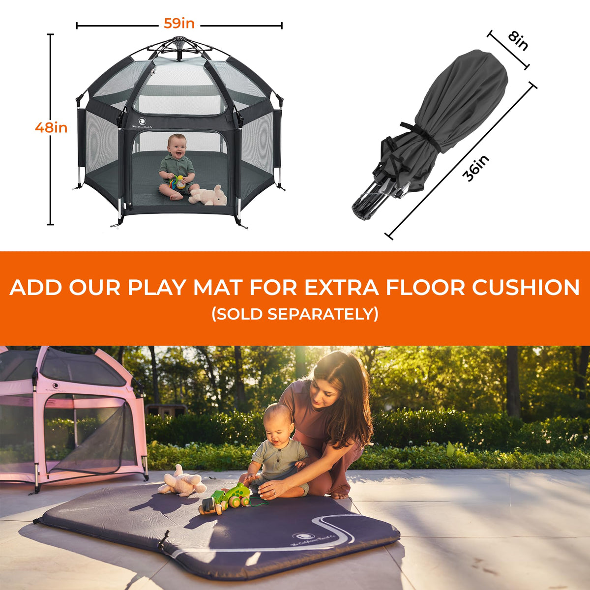 Portable Baby Playpen with Canopy K215