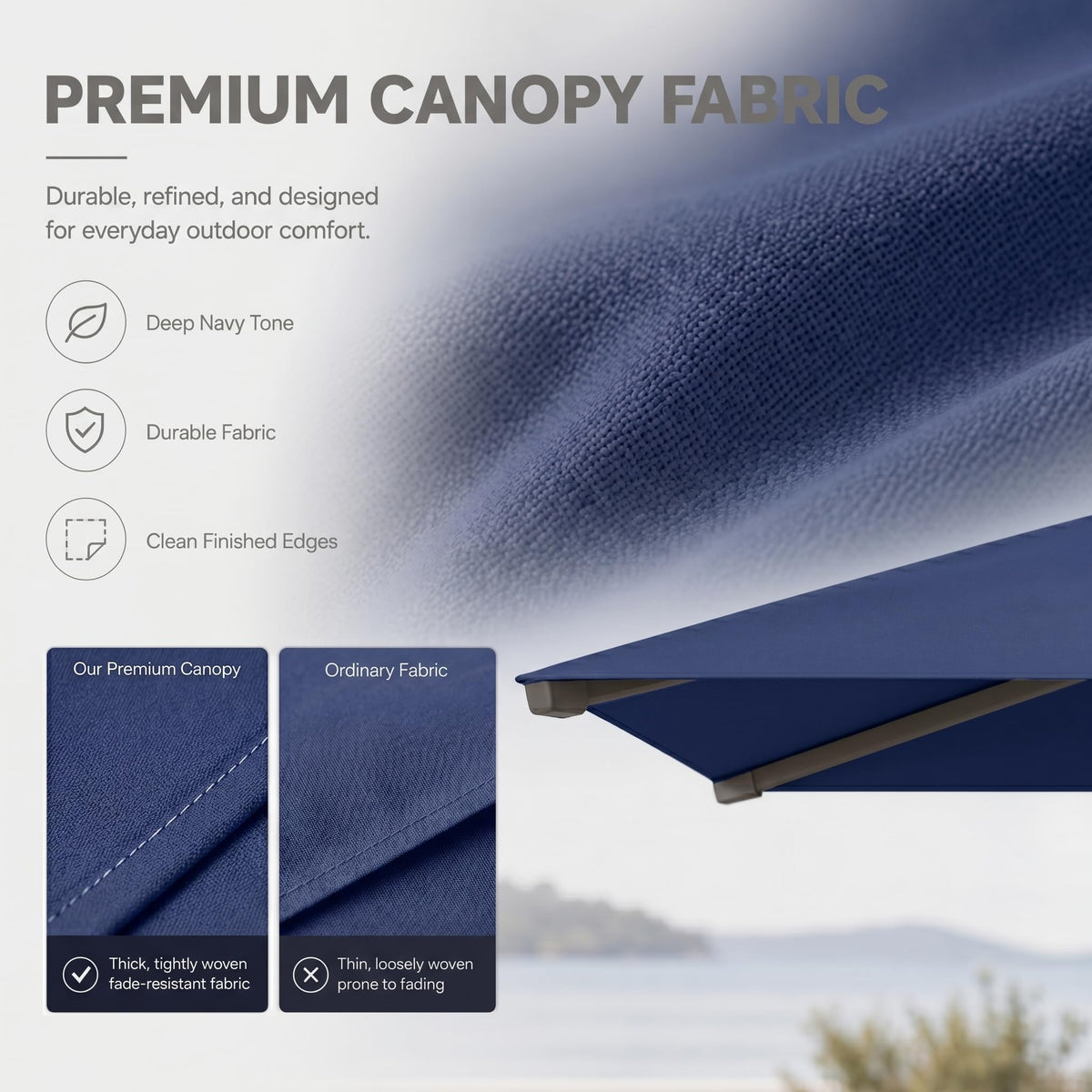 Large Square Cantilever Patio Umbrella with Aluminum Pole L390889