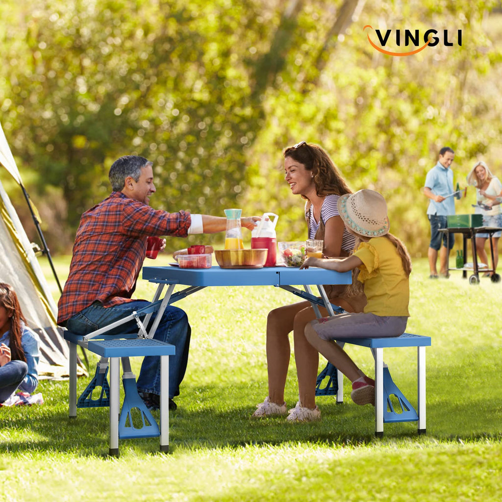 4 Ft Folding Picnic Table Set with 4 Seats K2839