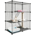 Foldable Black Wire Metal Cat Playpen E7360