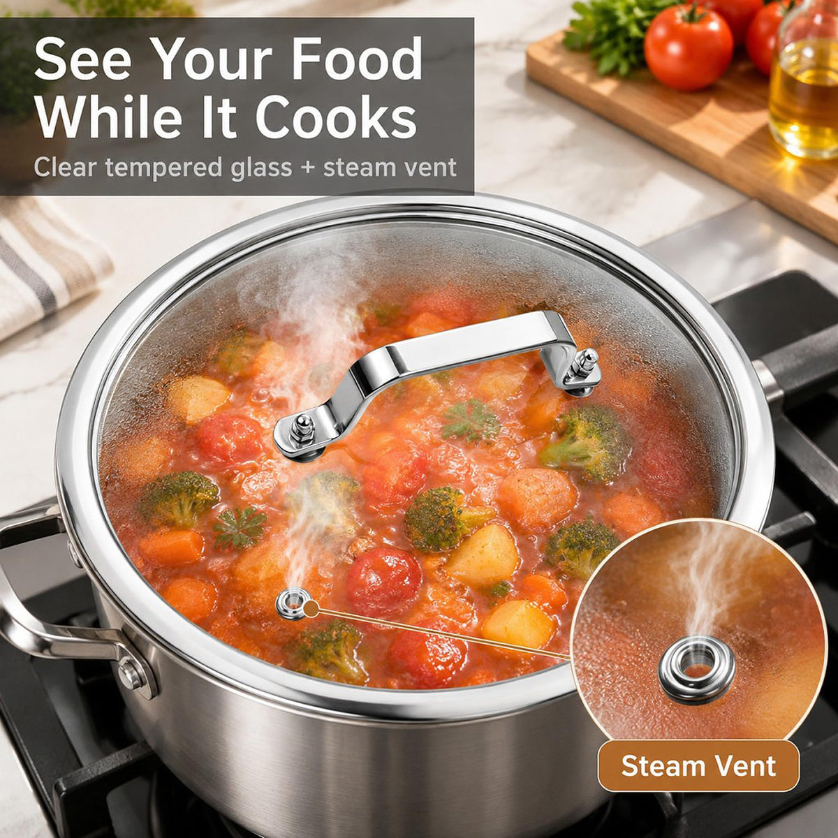 10 Inch Tempered Glass Pot & Pan Lid Q56706