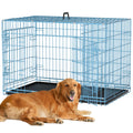 48 Inch Extra Large Double Door Folding Metal Dog Crate with Divider Panel V34359