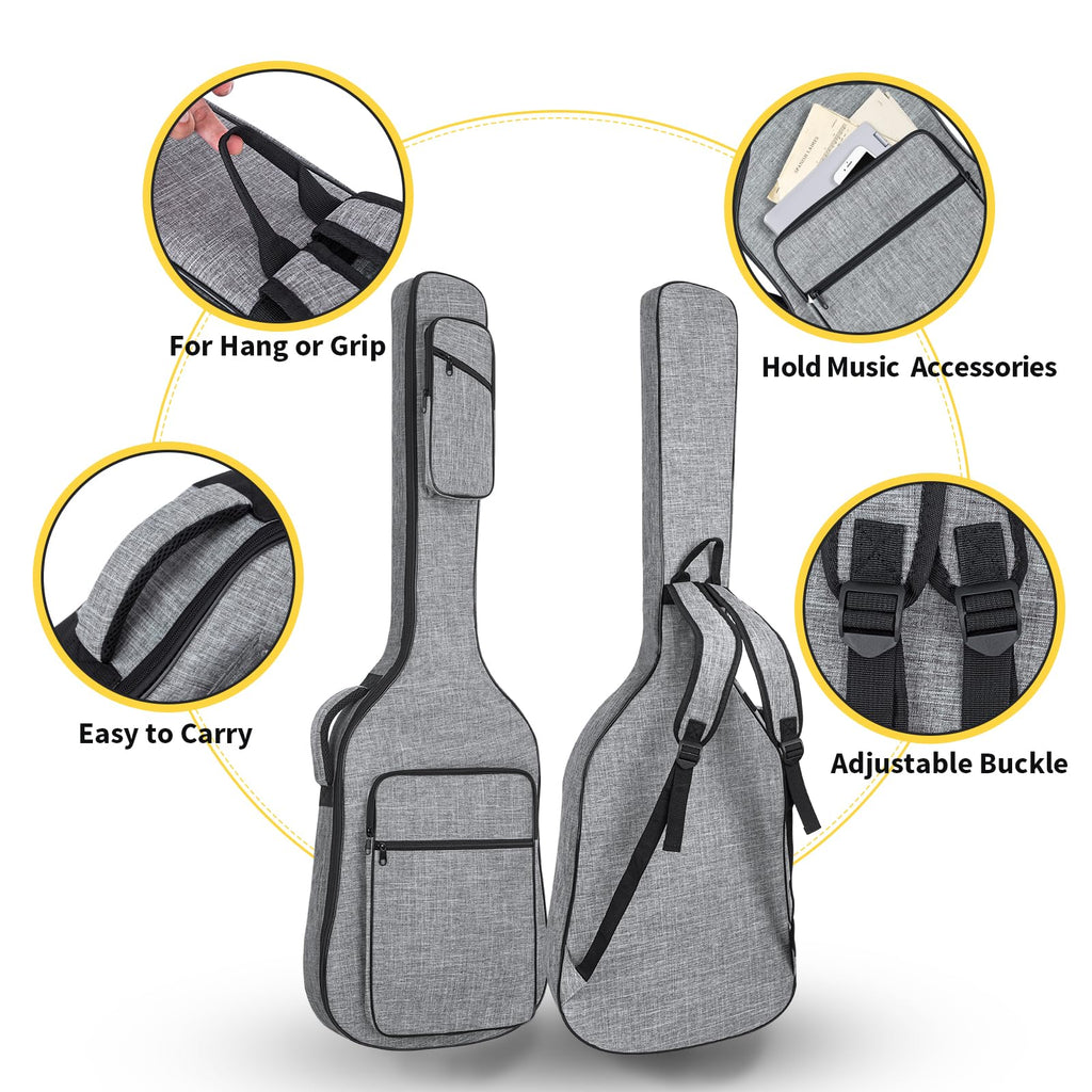 47 Inch 11mm Padding Grey Electric Bass Guitar Bag D3064