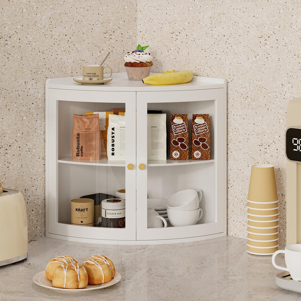 White Double Layer Large Bread Box with Acrylic Doors U244517