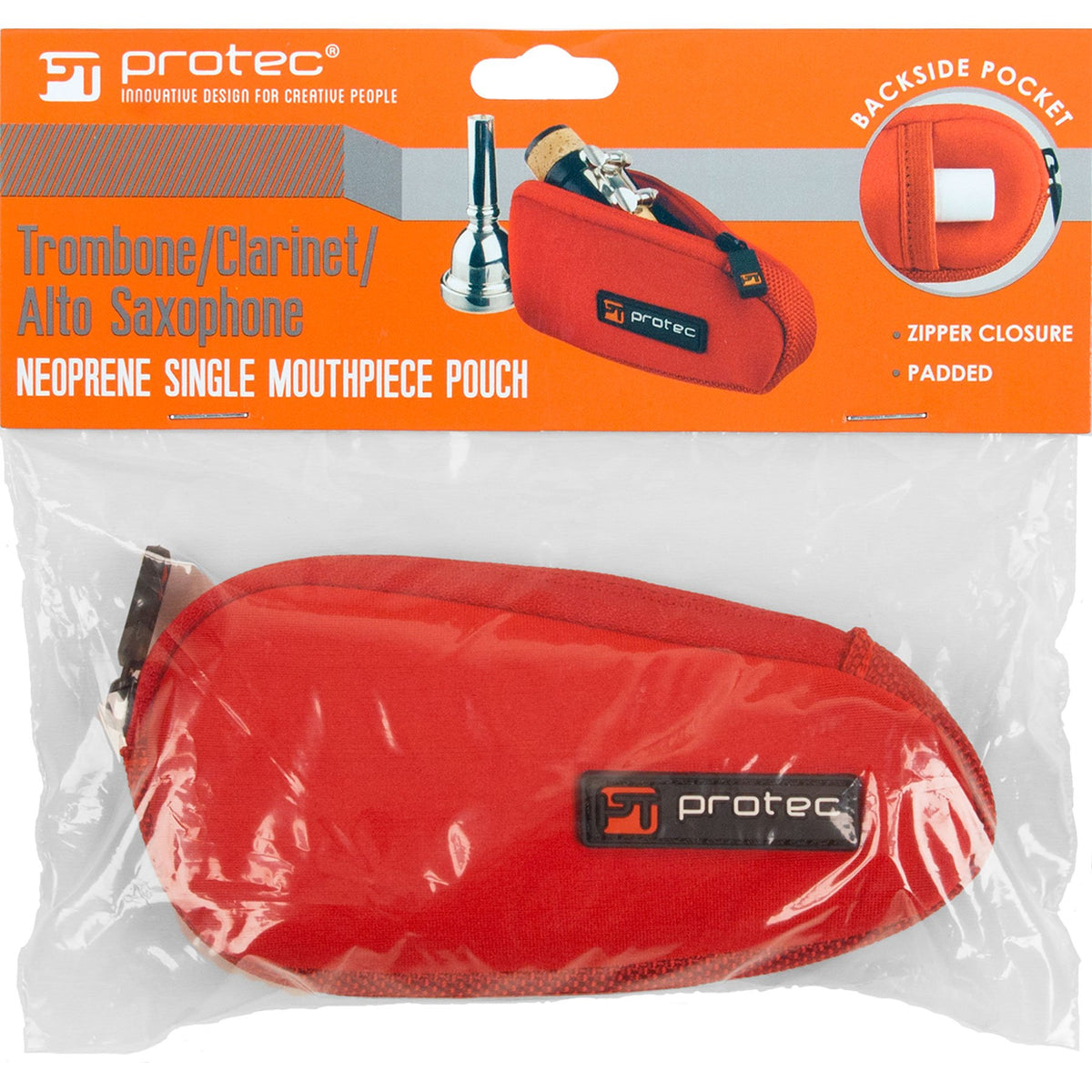 Red Neoprene Trombone/Alto Saxophone Mouthpiece Pouch J886