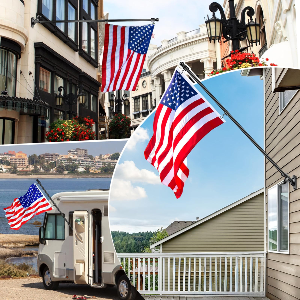 5 FT Stainless Steel Flag Pole Kit with Holder Bracket I227