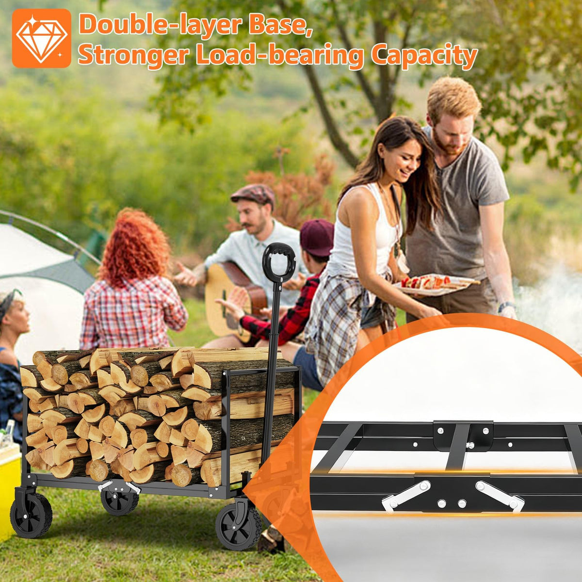 Foldable Heavy Duty Utility Wagon Cart with Wheels M7181