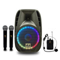 15" 2000W Portable PA Speaker System with Wireless Microphones D8199