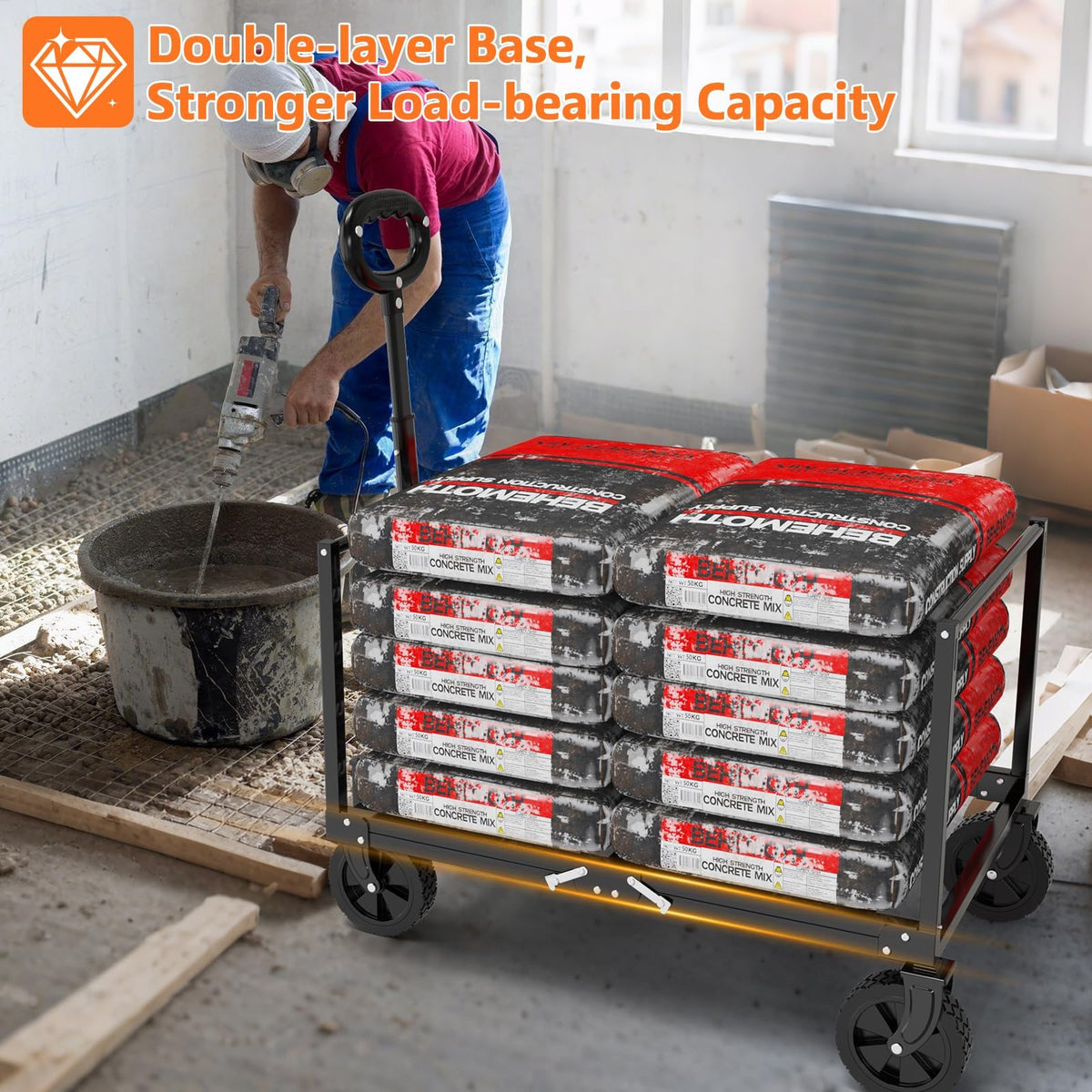 Foldable Heavy Duty Utility Wagon Cart with Wheels M7181