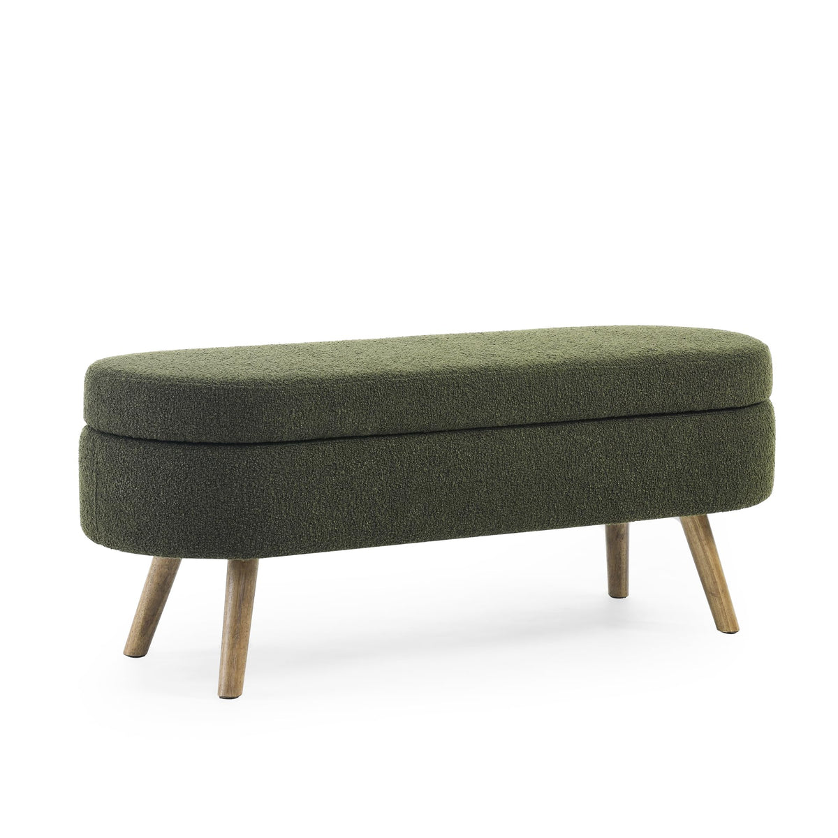 Oval Storage Bench with Rubber Wood Legs R89003