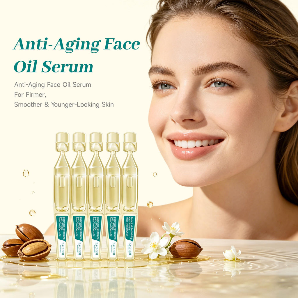 Anti-Aging Face Oil Serum Ampoules with Squalane, Camellia, Jojoba & Meadowfoam Seed Oil, 1ml x 30 G2354