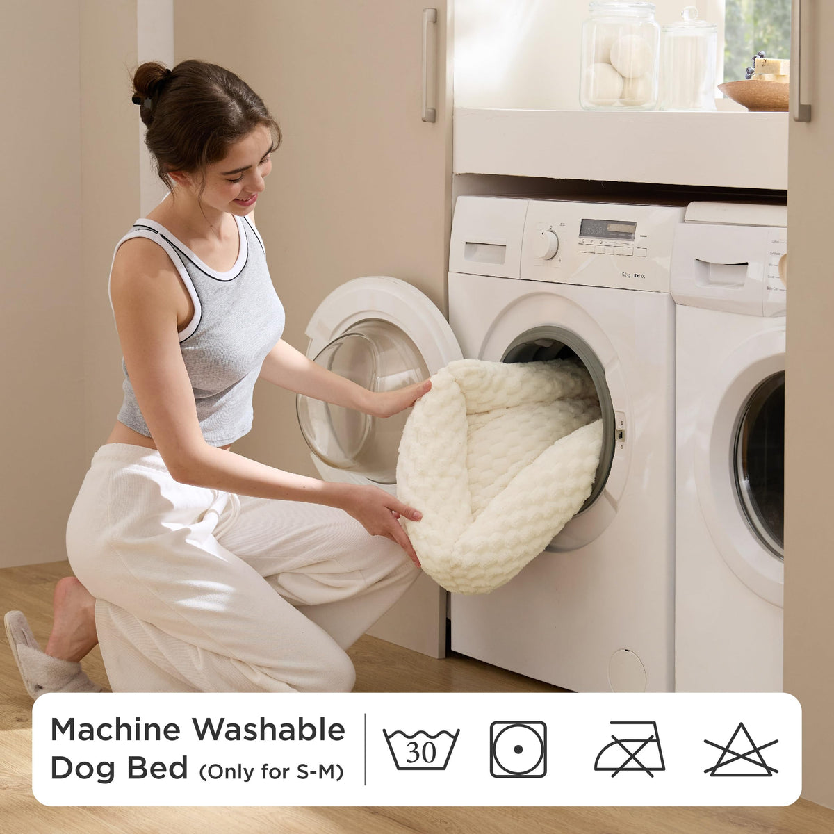 Washable Fluffy Dog Bed S350495