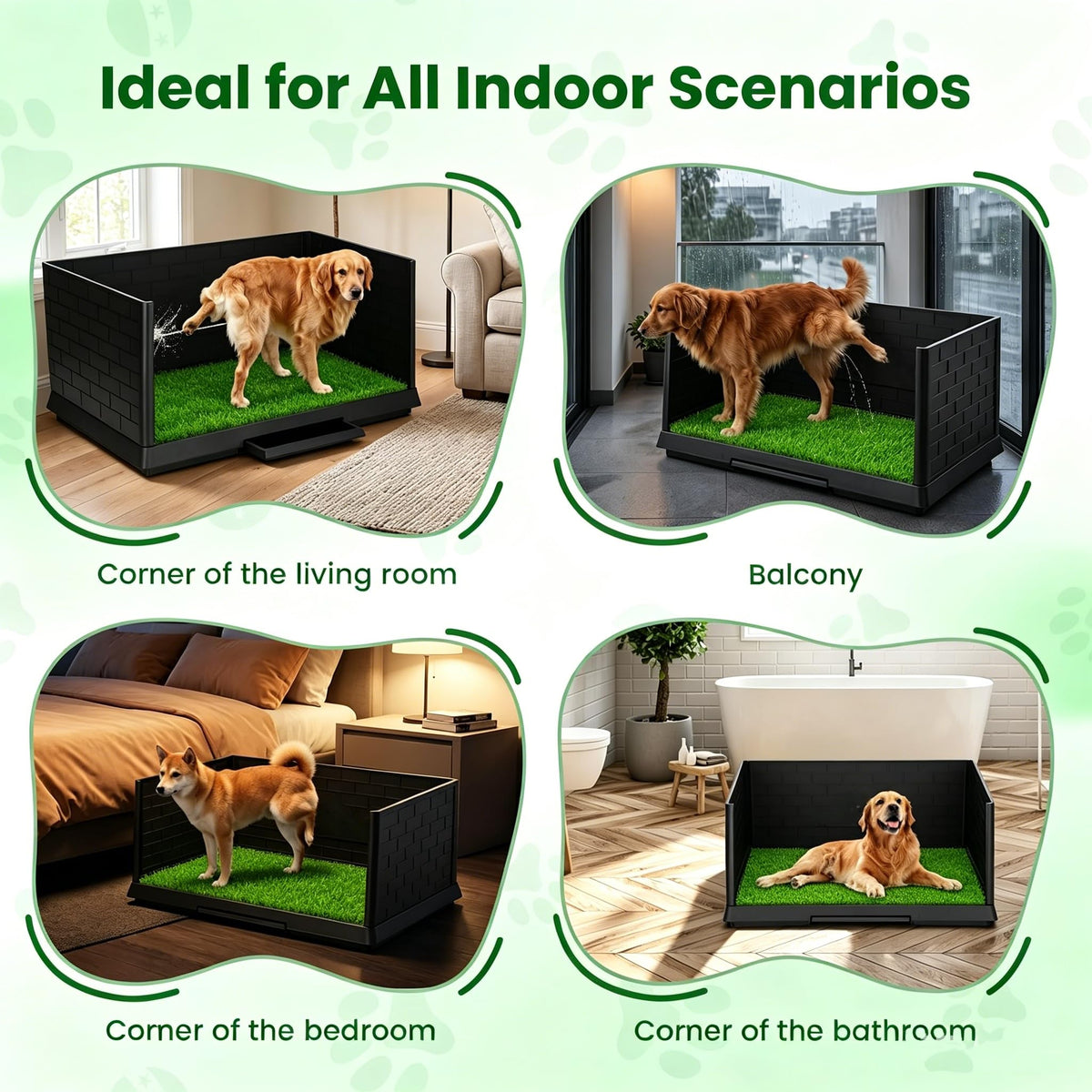 Dog Grass Pad with Tray 30"x19.7" Indoor Dog Potty with Drawer B722