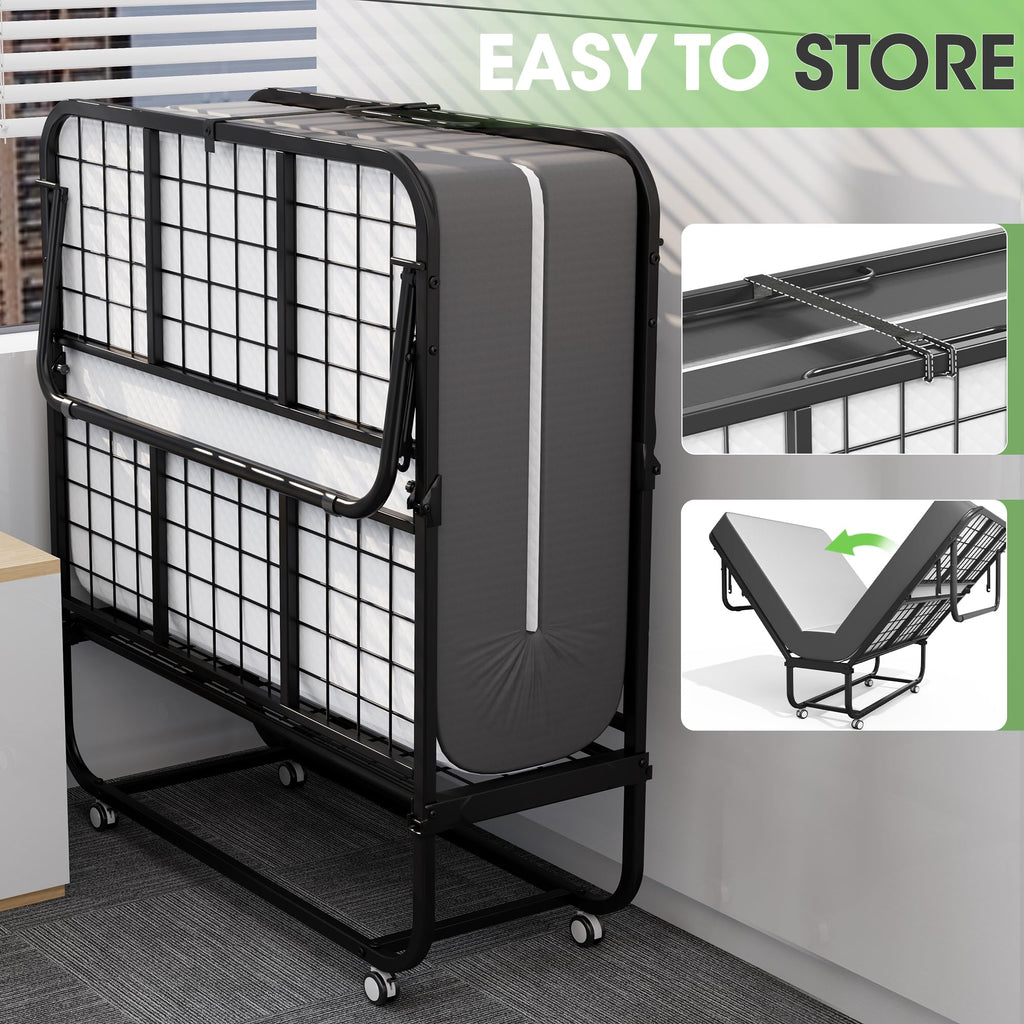 Folding Bed with 5 Inch Memory Foam Mattress F8399