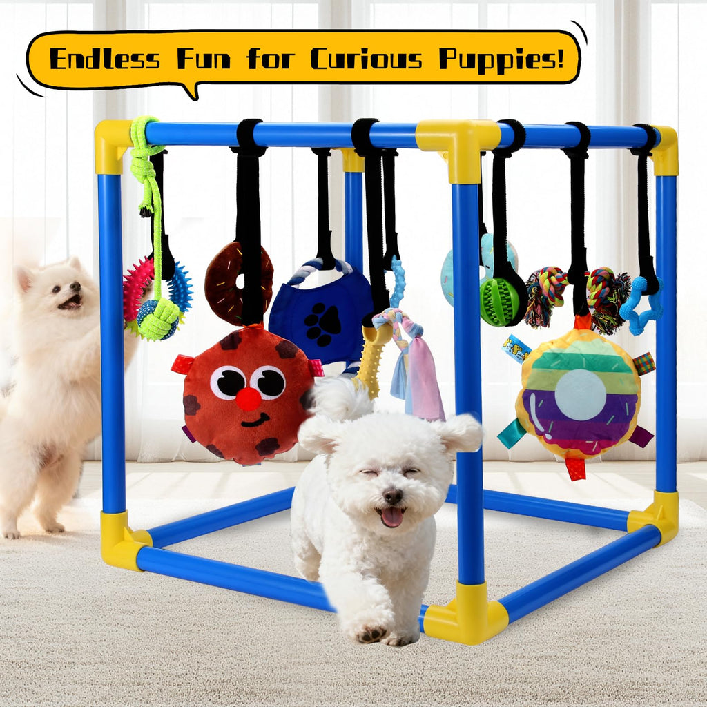 12 Toys Puppy Play Gym with Squeaky Toys M465387