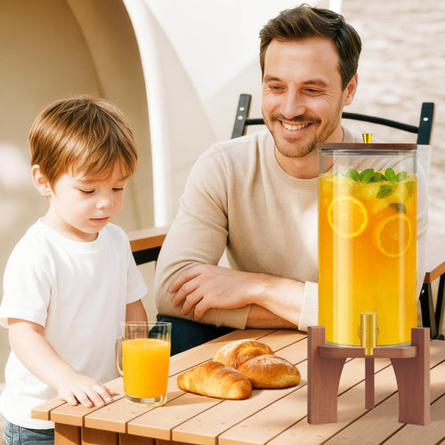 1.5 Gallon Glass Beverage Dispenser with Stand O432